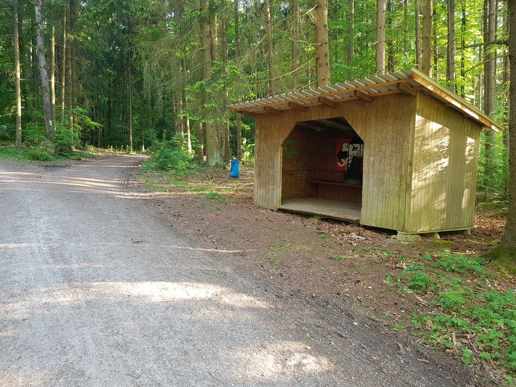 lean-to in the woods