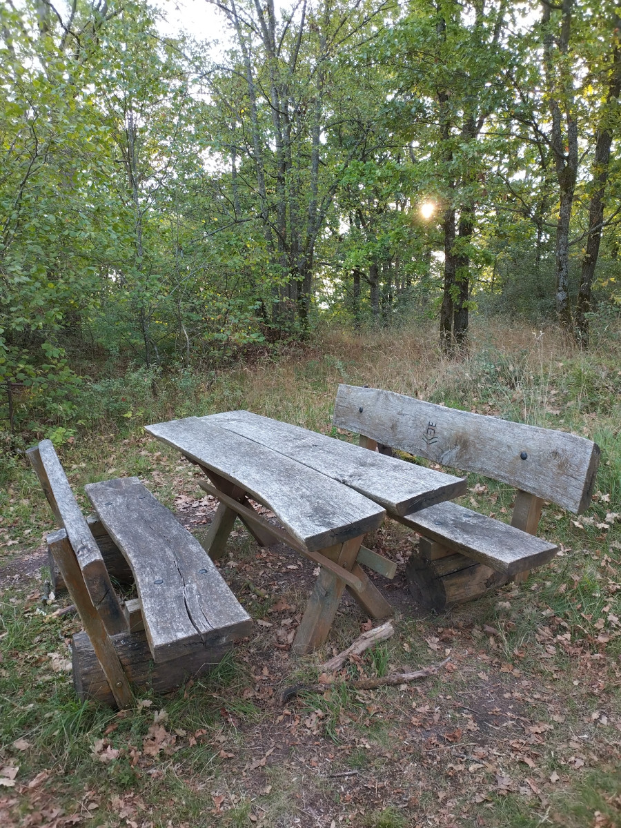 Bench and table