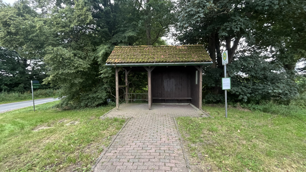 Bus stop with shelter