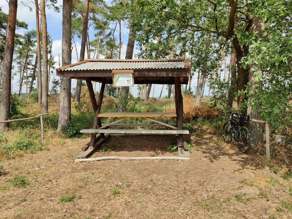 Überdachte Sitzgruppe
